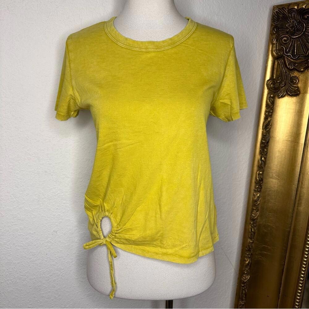 NWT Aerie Citrine Cotton Side-Tie Short Sleeve Top Size XL $29.95